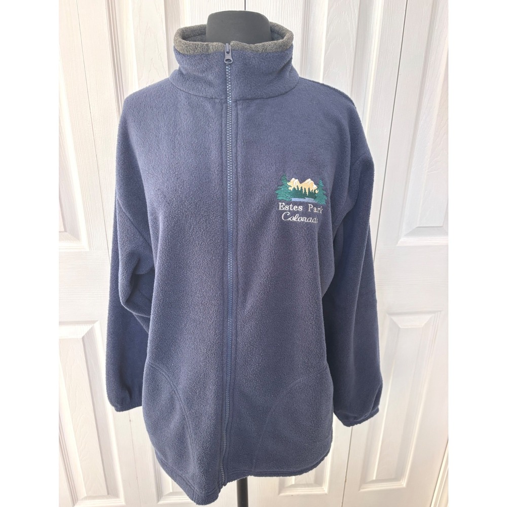 Tipsy VINTAGE Fleece Jacket Estes Park Colorado Embroidered Size‎ M Made in USA